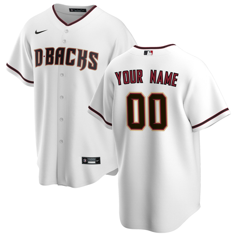 2020 MLB Men Arizona Diamondbacks Nike White Home 2020 Replica Custom Jersey 1->customized mlb jersey->Custom Jersey